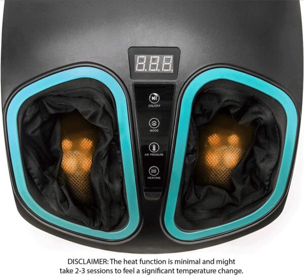 Shiatsu Foot Massager Machine with Heat - Electric Deep Kneading Heated Foot Massage Air Compression - Circulation, Legs, Plantar Fasciitis, Neuropathy Pain Therapy Spa Feet Massager - Image 6