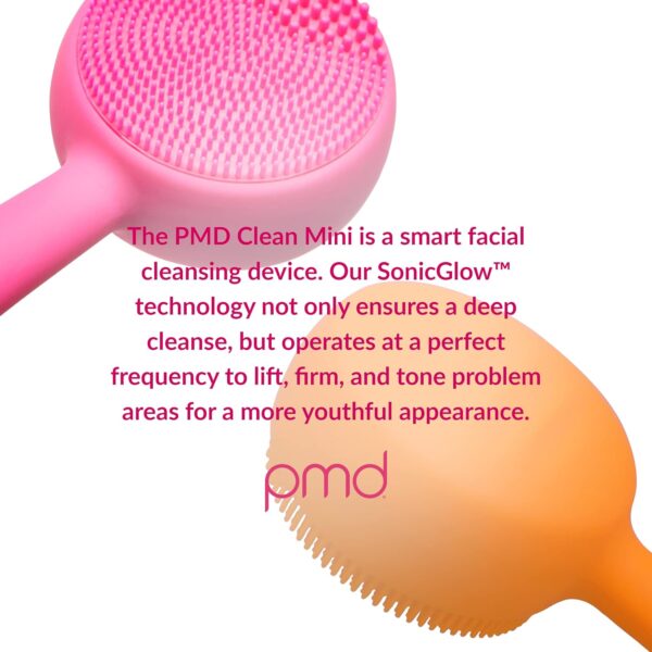 PMD Clean Mini - Smart Facial Cleansing Device with Silicone Brush & Anti-Aging Massager - Waterproof - SonicGlow Vibration Technology - Clear Pores and Blackheads - Lift, Firm, and Tone Skin - Image 9