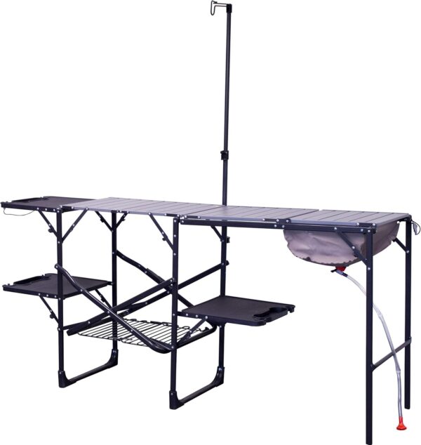 GCI OUTDOOR Master Cook Station | Portable Folding Kitchen Table with Soft Shell Sink, Heat Resistant Tabletop & Telescoping Lanter Pole, Perfect for Camping Trips - Image 2