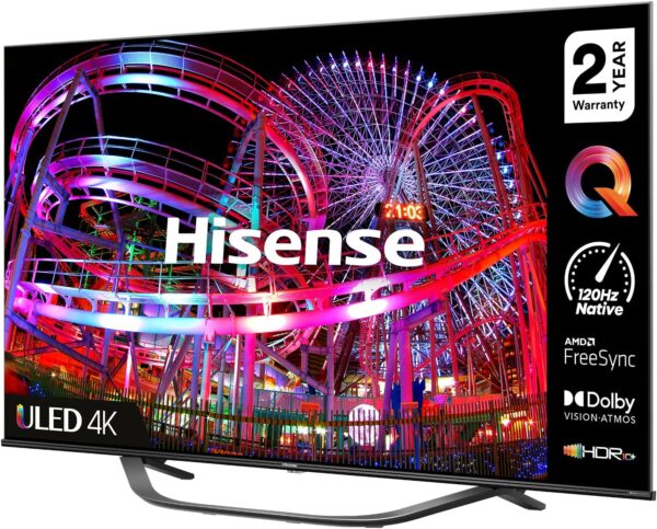 Hisense 55U7HQTUK 55" 600-nit 4K HDR10+ and 120Hz Dolby Vision IQ ULED Smart TV with Disney+, Freeview Play and Alexa Built-in, HDMI 2.1 and Filmmaker Mode, FreeSync Certificated (2022 NEW) - Image 12