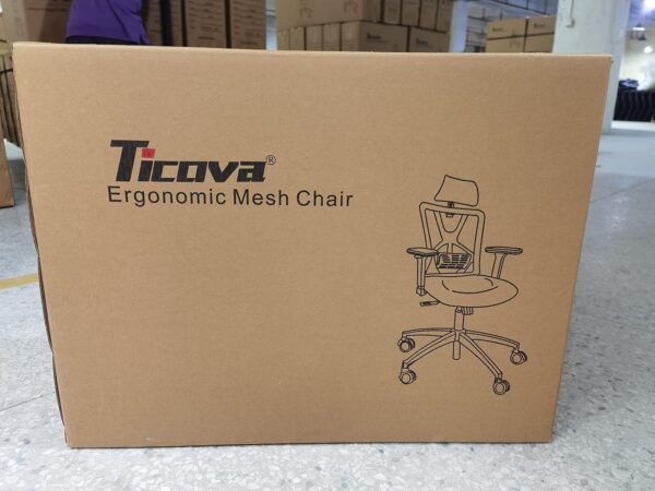 Ticova Ergonomic Office Chair - High Back Desk Chair with Adjustable Lumbar Support, Headrest & 3D Metal Armrest - 130° Rocking Mesh Computer Chair - Image 12