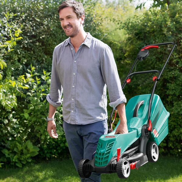 Bosch Home and Garden Rotak 34R Electric Lawnmower (1300 W, Cutting width: 34 cm, 20-70 mm adjustable cutting height, In carton packaging) - Image 4