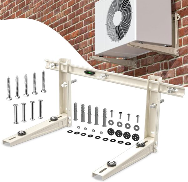 Plusluck Mini Split Wall Mounting Bracket for 7000-12000 BTU Mini Split Air Conditioner with Leveler Universal Ductless AC and Heat Pump Systems Outdoor - Image 2