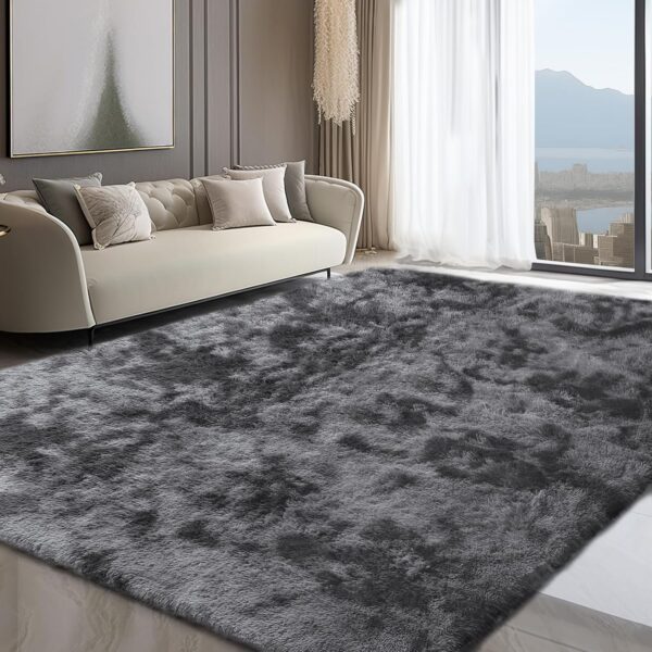 Sour Lemon Rugs Living Room 200x300cm, Grey Area Rugs for Bedroom, Washable Anti Slip Extra Large Shaggy Soft Rug Fluffy Modern Floor Carpets Mat Beside Rugs for Kids Living Room - Image 10