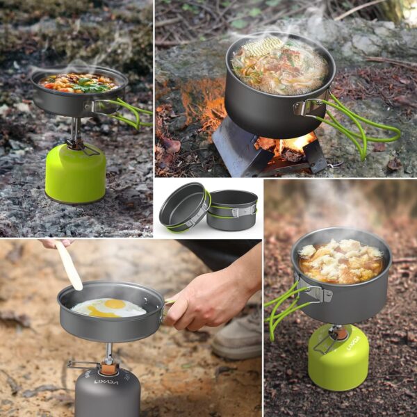 Lixada Camping Cookware, 2-3 People Multifunctional Portable Cooking Set for Outdoor Camping Hiking Picnic - Image 10