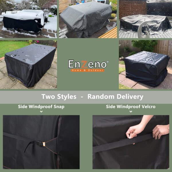 Enzeno Outdoor Garden Furniture Covers Waterproof with Air Vent, 180*120cm, Patio Furniture Cover for outside Rectangle/Rectangular Table and Chair Set, rattan furniture set,Heavy Duty Oxford Fabric - Image 6