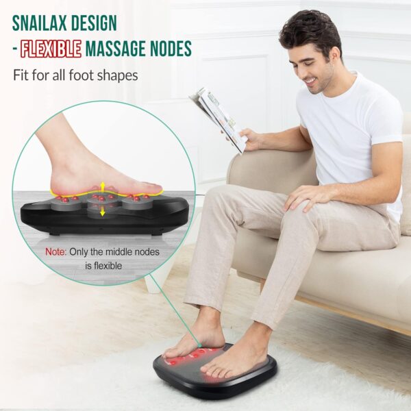 Snailax Shiatsu Foot Massager with Heat for Plantar Fasciitis, 2-in-1 Feet and Back Massager Machine with Deep Kneading, Foot Warmer Massage for Pain and Circulation, Gifts for Men, Women - Image 3