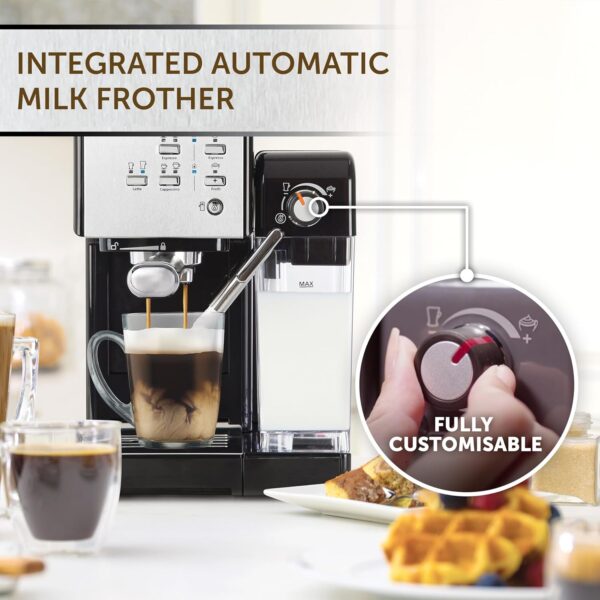 Breville One-Touch CoffeeHouse Coffee Machine | Espresso, Cappuccino & Latte Maker | 19 Bar Italian Pump | Automatic Milk Frother | ESE Pod Compatible | Black [VCF107] - Image 6