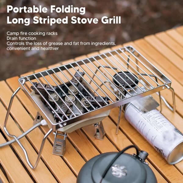 HERCHR Large Folding Campfire Grill, Stainless Steel Grate Heavy Duty Portable Camping Grill Steel over Fire Camp Gril for Outdoor Camping Cooking - Image 6