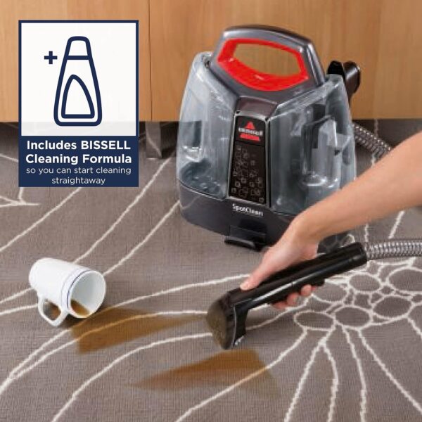 BISSELL SpotClean | Portable Carpet Cleaner | Lifts Spots and Spills with HeatWave Technology | Clean Carpets, Upholstery & Car | 36981 | Black/ Red - Image 7