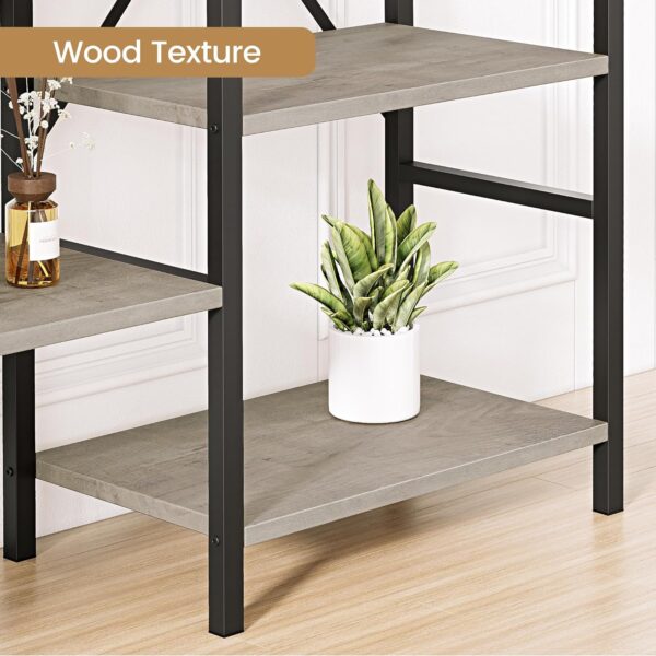 IDEALHOUSE Triple Wide 4 Tier Book Shelf, Tall Bookshelf with Open Display Shelves, Industrial Large Bookshelves and Bookcases with Metal Frame for Living Room, Bedroom, Home Office-Grey - Image 8