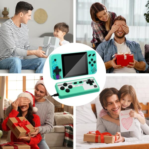 Handheld retro game console for kids, 3.5-inch LCD screen, preloaded with 800 classic retro video games, portable game console, mini arcade electronic toy gift for boys and girls (green) - Image 8