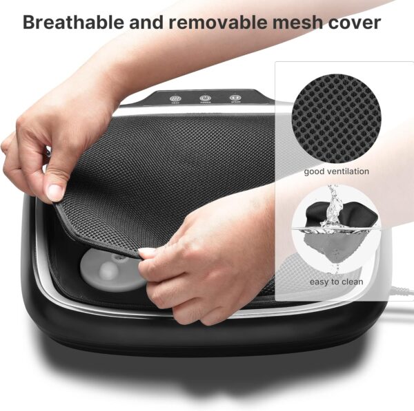 RENPHO Foot Massager with Heat, Shiatsu Foot Massage Machine, 2-in-1 Feet and Back Massager with Deep Kneading, Electric Foot Massage with Removable Cover, Portable, Gifts for Men, Women - Image 7