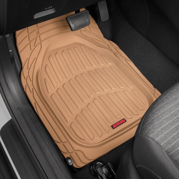 Motor Trend - MT-923-BG 923-BG Beige FlexTough Contour Liners-Deep Dish Heavy Duty Rubber Floor Mats for Car SUV Truck & Van-All Weather Protection, Trim to Fit (Tan Beige) - Image 4