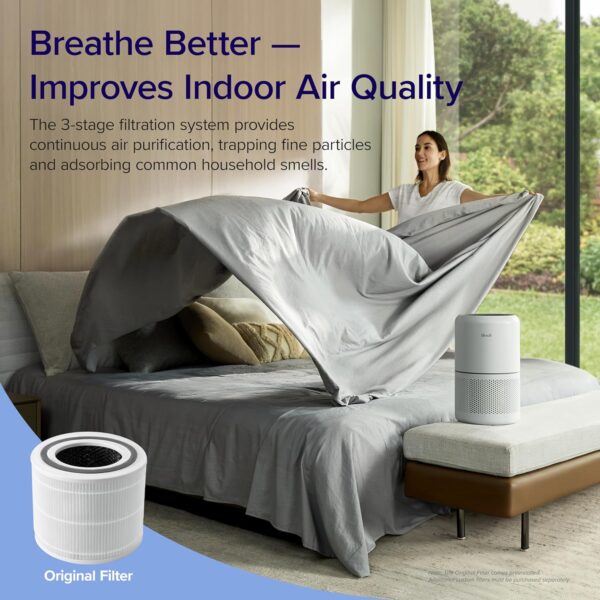 Levoit Air Purifier for Home Bedroom with HEPA & Carbon Air Filters CADR 187 m³/h, 80m², removes Pollen Allergies Dust Smoke, Air Cleaner with Timer, Quiet 24dB Sleep Mode, Air Frenshener, Core 300 - Image 8