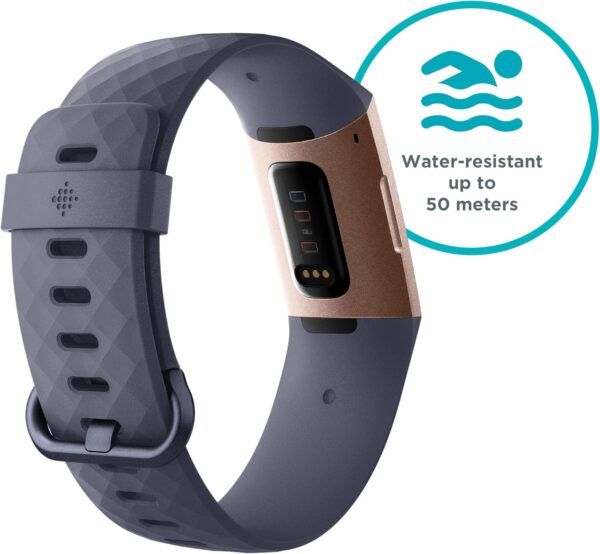 Fitbit Charge 3 Advanced Fitness Tracker with Heart Rate, Swim Tracking & 7 Day Battery - Rose-Gold/Grey, One Size - Image 3