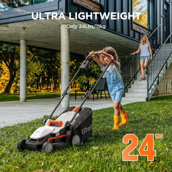 Litheli Cordless Lawn Mower 13 Inch, U20 Handy+ 20V Electric Lawn Mowers for Garden, Yard and Farm, 5 Heights Adjustment, Light Weight,4.0Ah SE Portable Battery Included - Image 7