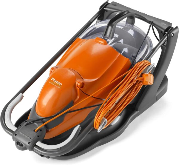 Flymo EasiGlide Plus 360V Hover Collect Lawn Mower - 1800W Motor, 36cm Cutting Width, 26 Litre Grass Box, Folds Flat, 10m Cable Length, Orange and Grey - Image 3