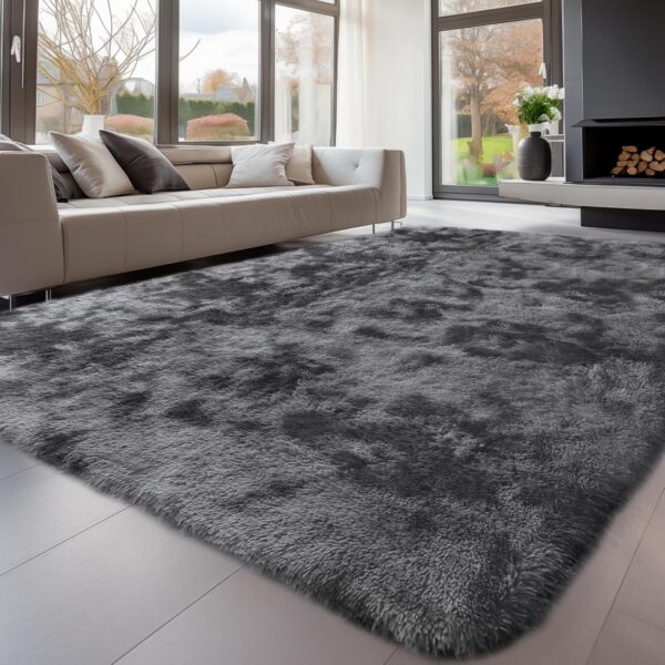 Sour Lemon Rugs Living Room 200x300cm, Grey Area Rugs for Bedroom, Washable Anti Slip Extra Large Shaggy Soft Rug Fluffy Modern Floor Carpets Mat Beside Rugs for Kids Living Room - Image 2