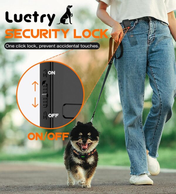 Luctry Dog Training Collar with Remote, 3300Ft Anti Bark Collar for Dogs, IP67 Waterproof, Sound & Vibration Training Modes with Safety Lock USB Rechargeable Dog Collar for 8-100lbs Dogs - Image 7