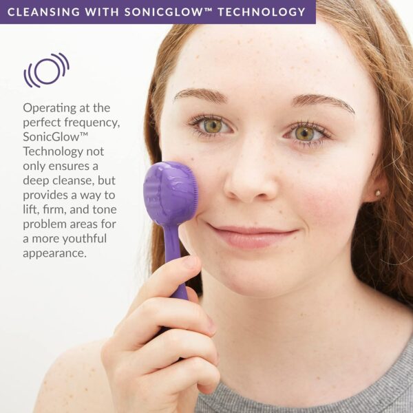 PMD Clean Mini - Smart Facial Cleansing Device with Silicone Brush & Anti-Aging Massager - Waterproof - SonicGlow Vibration Technology - Clear Pores and Blackheads - Lift, Firm, and Tone Skin - Image 4