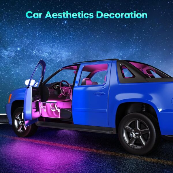 Winzwon Car LED Interior Lights, Gifts for Him Her, Car Accessories for Men Women, Car Strip Light with USB Port APP Control, Car Stuff Lighting Kits Decoration Atmosphere Lights - Image 8