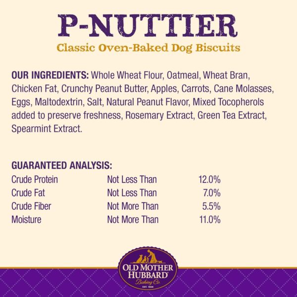 Old Mother Hubbard by Wellness Classic P-Nuttier Natural Dog Treats, Crunchy Oven-Baked Biscuits, Ideal for Training, Large Size, 3.3 pound bag - Image 7