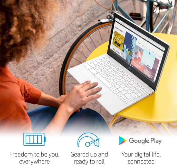 HP Chromebook 11a-na0001sa | Mediatek MT8183 Processor | 4GB RAM | 64GB eMMC | 11.6 inch HD 16:9 display | Google Chrome OS | White - Image 6