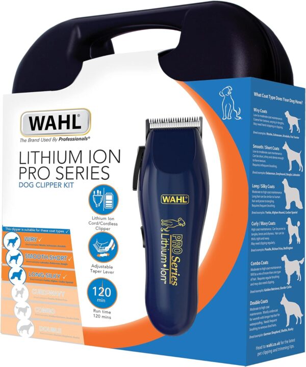 Wahl Dog Clippers, Pro Series Lithium Dog Grooming Kit, For Wiry, Smooth, Long, Silky and Short coats, Low Noise Cordless Pet Clippers, Pets At Home, Ergonomic and Light - Image 7