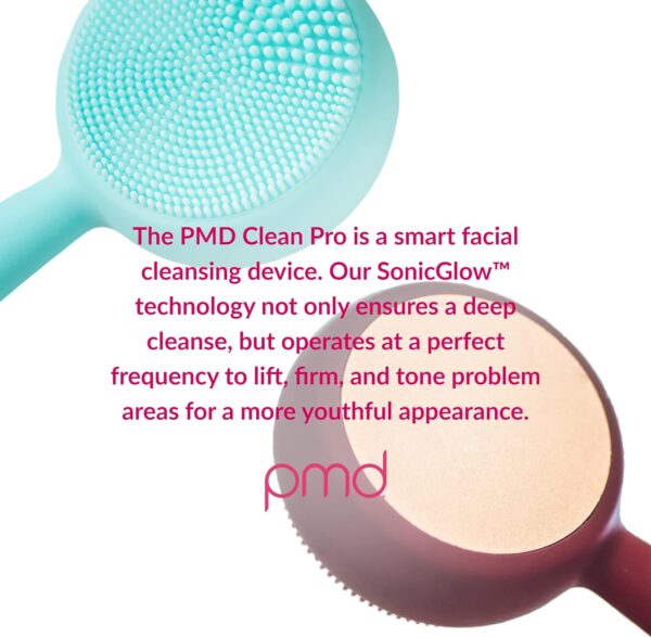 PMD Clean Pro - Smart Facial Cleansing Device with Silicone Brush & ActiveWarmth Anti-Aging Massager - Waterproof - SonicGlow Vibration Technology - Clear Pores & Blackheads - Lift, Firm, & Tone Skin - Image 12