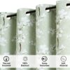 Green White Blackout Curtains for Bedroom Living Room 90 inch Long Country Floral Print Thermal Insulated Full Blackout Drapes Rust Spring Blossom Curtain Panels for Dining 50"W 2 Pcs Grommet Top - Image 7