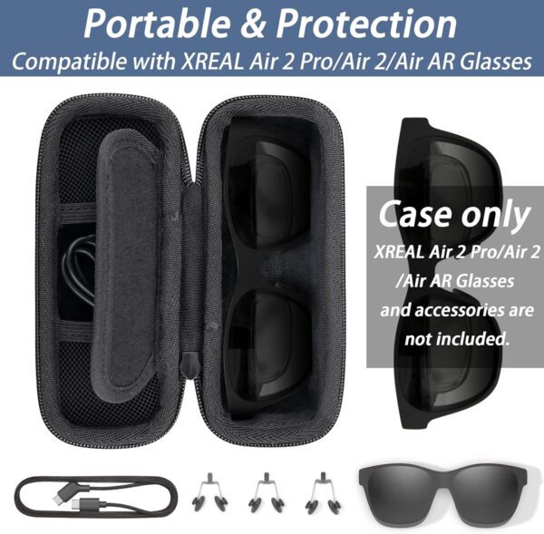 Khanka Hard Carrying Case Compatible with XREAL Air 2 Pro/Air 2 / Air AR Glasses,Protective Storage Cover for Smart Glasses Video Glasses（Case Only） - Image 7