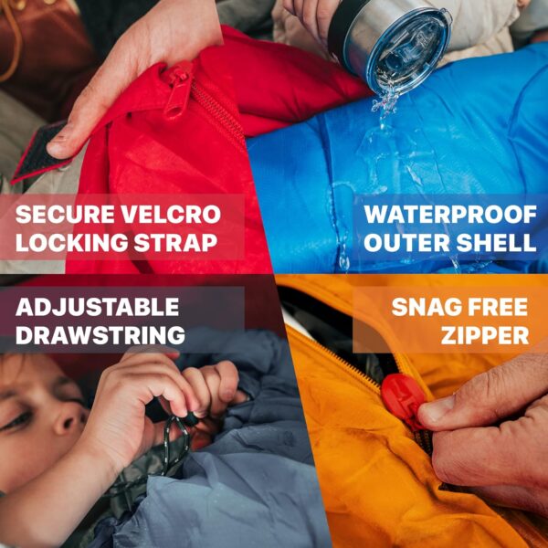 MalloMe Sleeping Bags for Adults & Kids Sleeping Bag 3-4 Season - Ultralight Backpacking Sleeping Bag Cold Weather & Warm, Lightweight Compact, Single Adult Girls Boys Winter Sleep Camping Accessories - Image 5