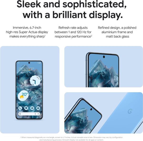 Google Pixel 8 Pro – Unlocked Android Smartphone with telephoto lens, 24-hour battery and Super Actua display – Obsidian, 128GB - Image 4