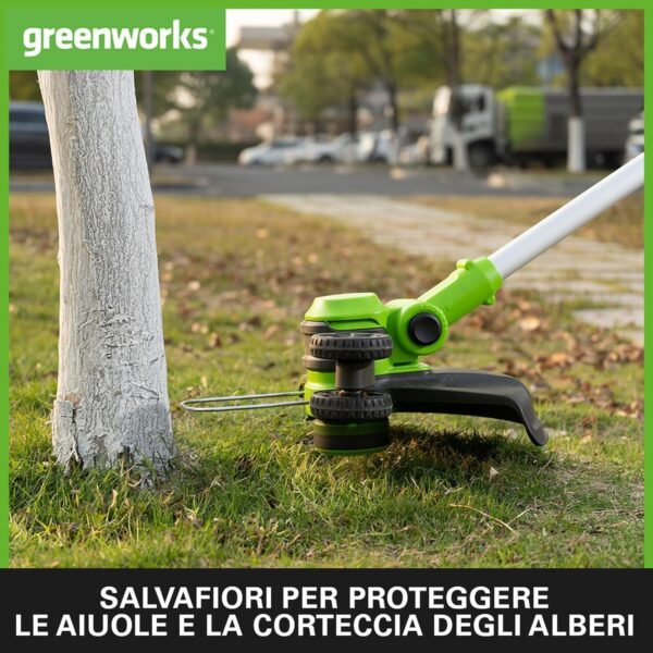 Greenworks 24V Cordless Strimmer Lawn Edger With Wheel For Medium Gardens, 33cm Cutting Width, Autofeed 2mm Nylon Line, WITHOUT Battery & Charger, 3 Year Guarantee GD24LT33 - Image 8