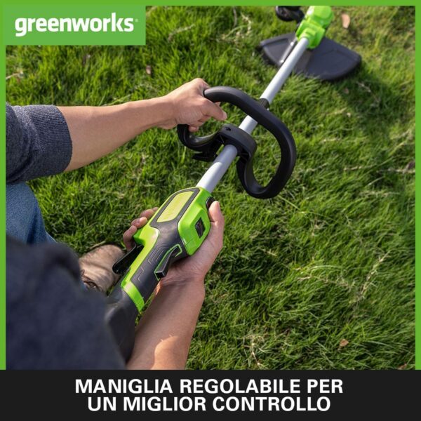 Greenworks 24V Cordless Strimmer Lawn Edger With Wheel For Medium Gardens, 33cm Cutting Width, Autofeed 2mm Nylon Line, WITHOUT Battery & Charger, 3 Year Guarantee GD24LT33 - Image 6