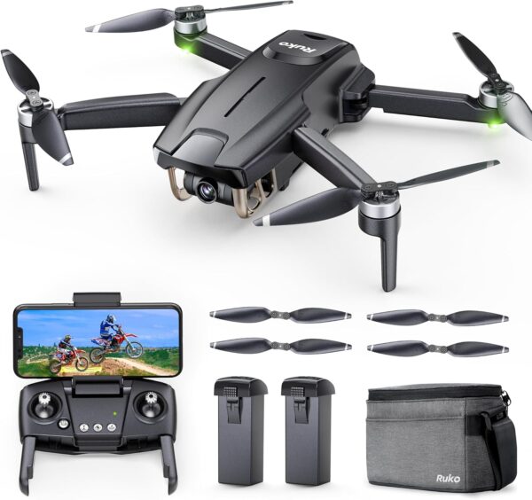 Ruko F11MINI Drone, Under 250g Drone with Camera, 2 Batteries 60 Min Flight Time, Foldable and Lightweight, 5GHz WiFi, GPS Auto Return, Follow Me Drone, Points of Interest for Beginner Adult - Image 2