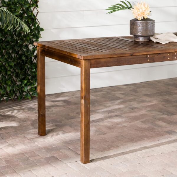 Walker Edison Acacia Patio Dining Table, Dark Brown - Image 18