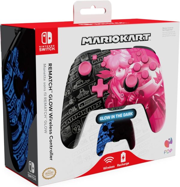 PDP Rematch GLOW Wireless Controller Grand Prix Peach Nintendo Switch - Image 9