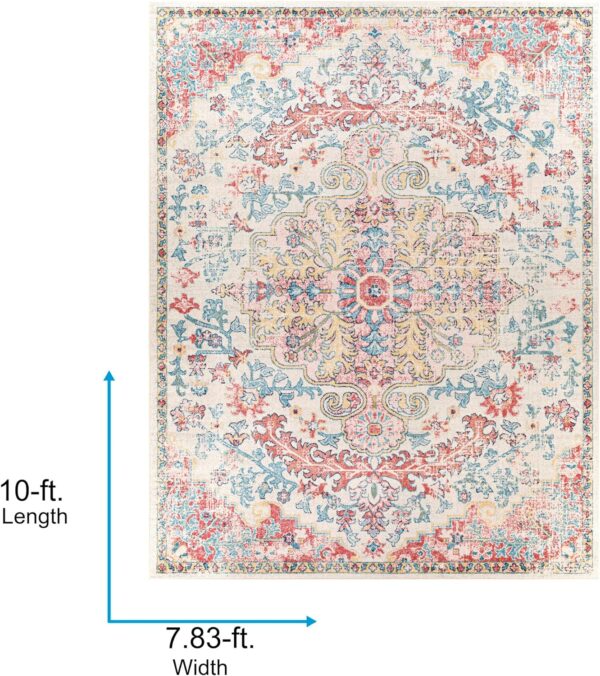 Livabliss Odelia Vintage Bohemian Area Rug,7'10" x 10',Blush/Yellow - Image 3