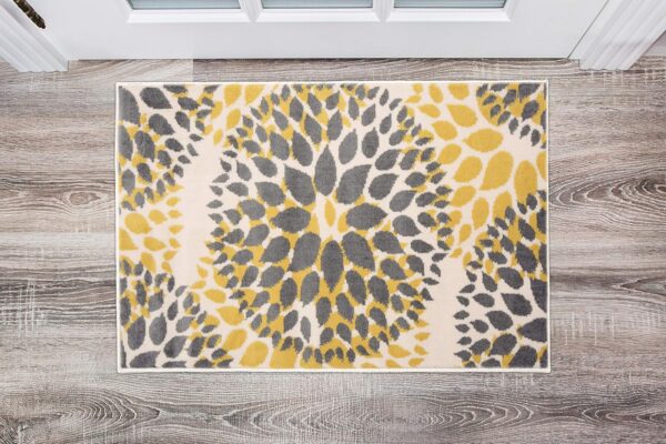 Rugshop Modern Floral Circles Design Area Rug, 2 x 3 inches, Yellow - Image 2