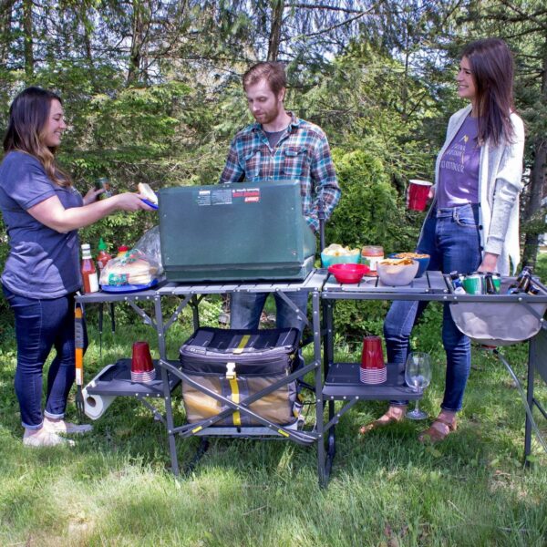 GCI OUTDOOR Master Cook Station | Portable Folding Kitchen Table with Soft Shell Sink, Heat Resistant Tabletop & Telescoping Lanter Pole, Perfect for Camping Trips - Image 3