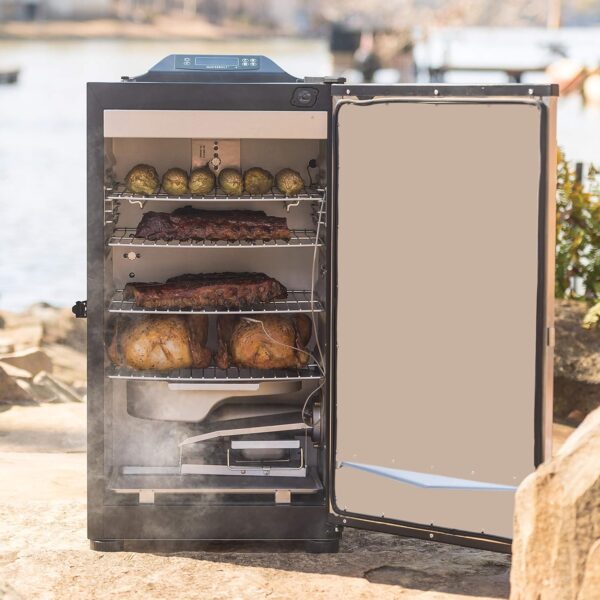 Masterbuilt MB20073420 30-inch Outdoor Digital Electric Smoker with Bluetooth & Broiler in Black - Image 4