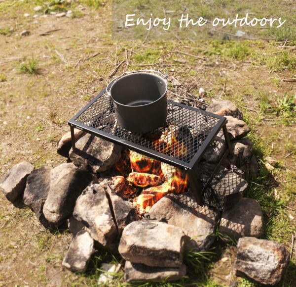 HIKEMAN Foldable Campfire Grill - Heavy Duty Charcoal Grill for cooking over an open fire,Camping Accessories Cooking For BBQ,Picnic,Hiking - Image 6