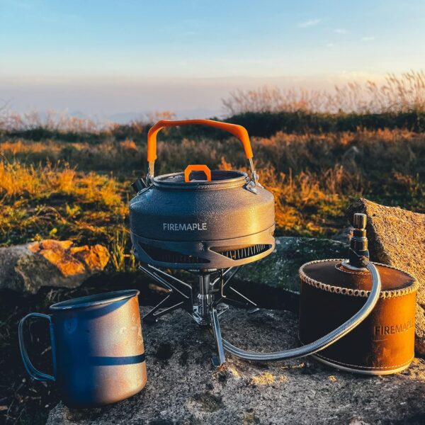 Fire-Maple Feast Heat Exchanger Set | Compact Camping Cookware Kit | Nested Design | Contain with a Pot, Kettle and Non-Stick Frypan | Ideal for Fishing, Picnic and Camp use - Image 8