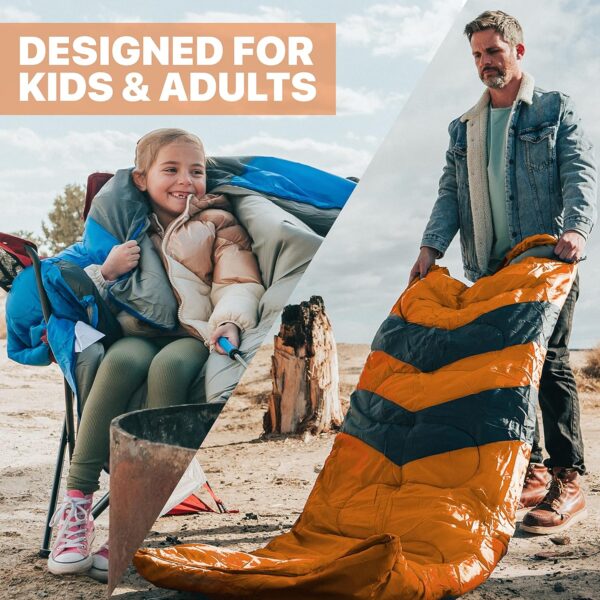 MalloMe Sleeping Bags for Adults & Kids Sleeping Bag 3-4 Season - Ultralight Backpacking Sleeping Bag Cold Weather & Warm, Lightweight Compact, Single Adult Girls Boys Winter Sleep Camping Accessories - Image 6