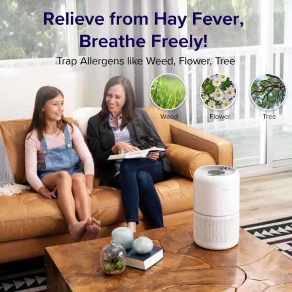 Levoit Air Purifier for Home Bedroom with HEPA & Carbon Air Filters CADR 187 m³/h, 80m², removes Pollen Allergies Dust Smoke, Air Cleaner with Timer, Quiet 24dB Sleep Mode, Air Frenshener, Core 300 - Image 3