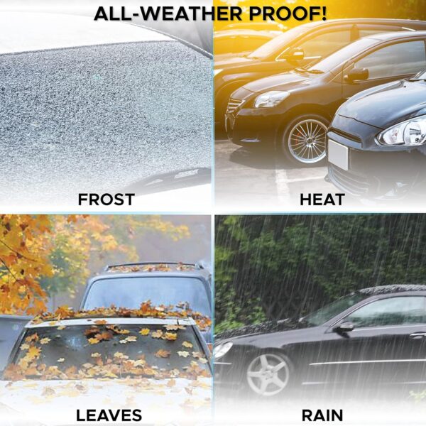 EcoNour Car Windshield Snow Cover for Ice, Snow and Wiper Protector | Windscreen Snow Cover for Car Fits Most Cars, Suv's, Vans and Truck | Essential Front Window Winter Accessories | XL (74" x 43") - Image 9