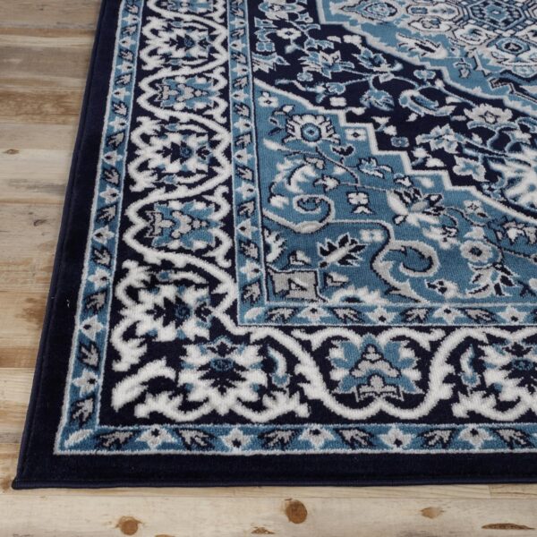 Superior Indoor Area Rug, Plush Carpet Cover, Traditional Oriental Medallion, Perfect for Hallway, Entryway, Living Room, Dining, Bedroom, Office, Kitchen, Glendale Collection, 2'x3', Blue - Image 4