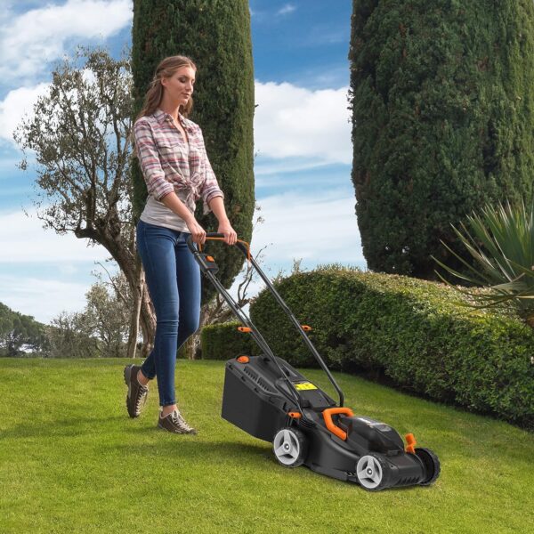 Worx WG779E.2 40V 34cm Cordless Lawn Mower, Petrol-Like Power, Cut-to-Edge Design, Adjustable Height, with 2x2.0Ah Batteries and Charger, Part of PowerShare Range - Image 8